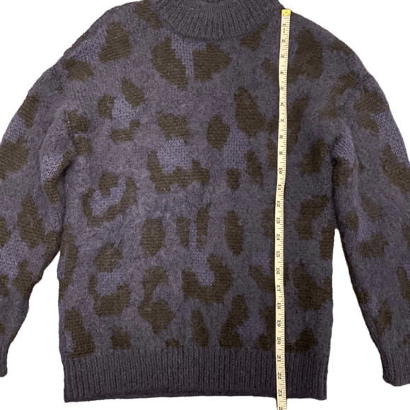 Kate Spade Wild Ones Purple Lepoard Alpaca and Wool Blend Sweater XXS - Picture 7 of 8